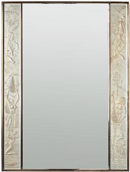 232. Ulla Fogelklou-Skogh, a Swedish Modern brass framed wall mirror, 1930-40's.