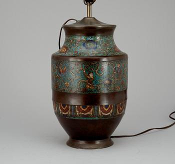 766. A bronze and cloisonne vase, late Qing dynasty.