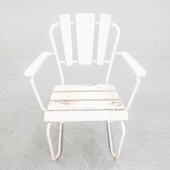 Trädsgårdsmöbler, stolar "P1", och bord 8/100, AB Trädgårdsmöbler Osby, 1960-tal.