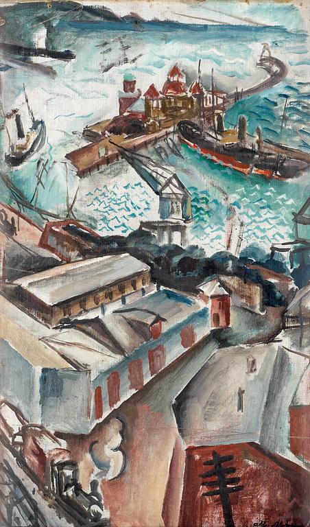 Albert Abbe, Motiv från Helsingborgs hamn.