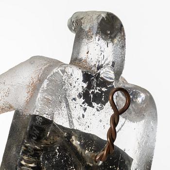 Bertil Vallien, unik väggskulptur, sandgjutet glas, "Idol".