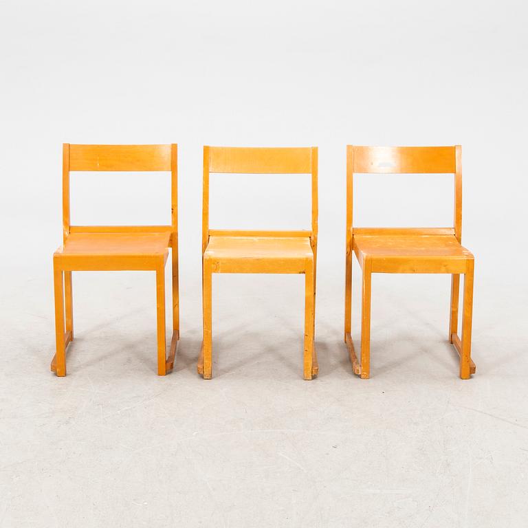 Sven Markelius, chairs, 8 pieces, "Orkesterstolen", mid/second half of the 20th century.