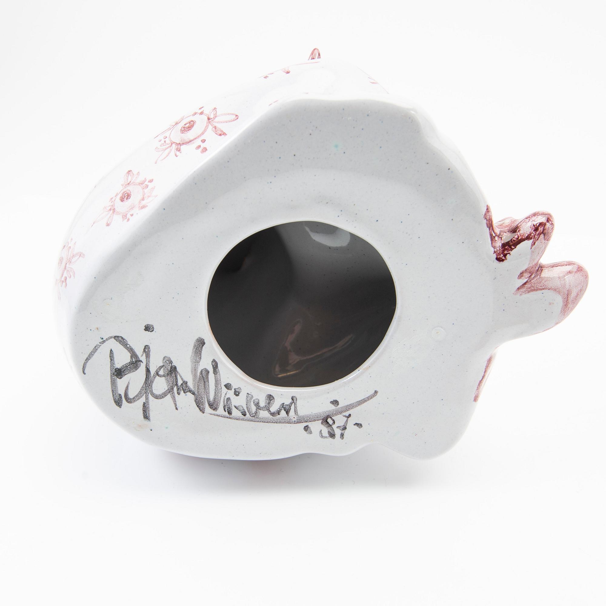 Björn Wiinblad, figurines/candle holders, a pair, faience, Denmark, 1986-87.