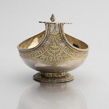 Kåsa, delvis förgyllt silver, Ryssland, tidigt 1600-tal. Renässans.