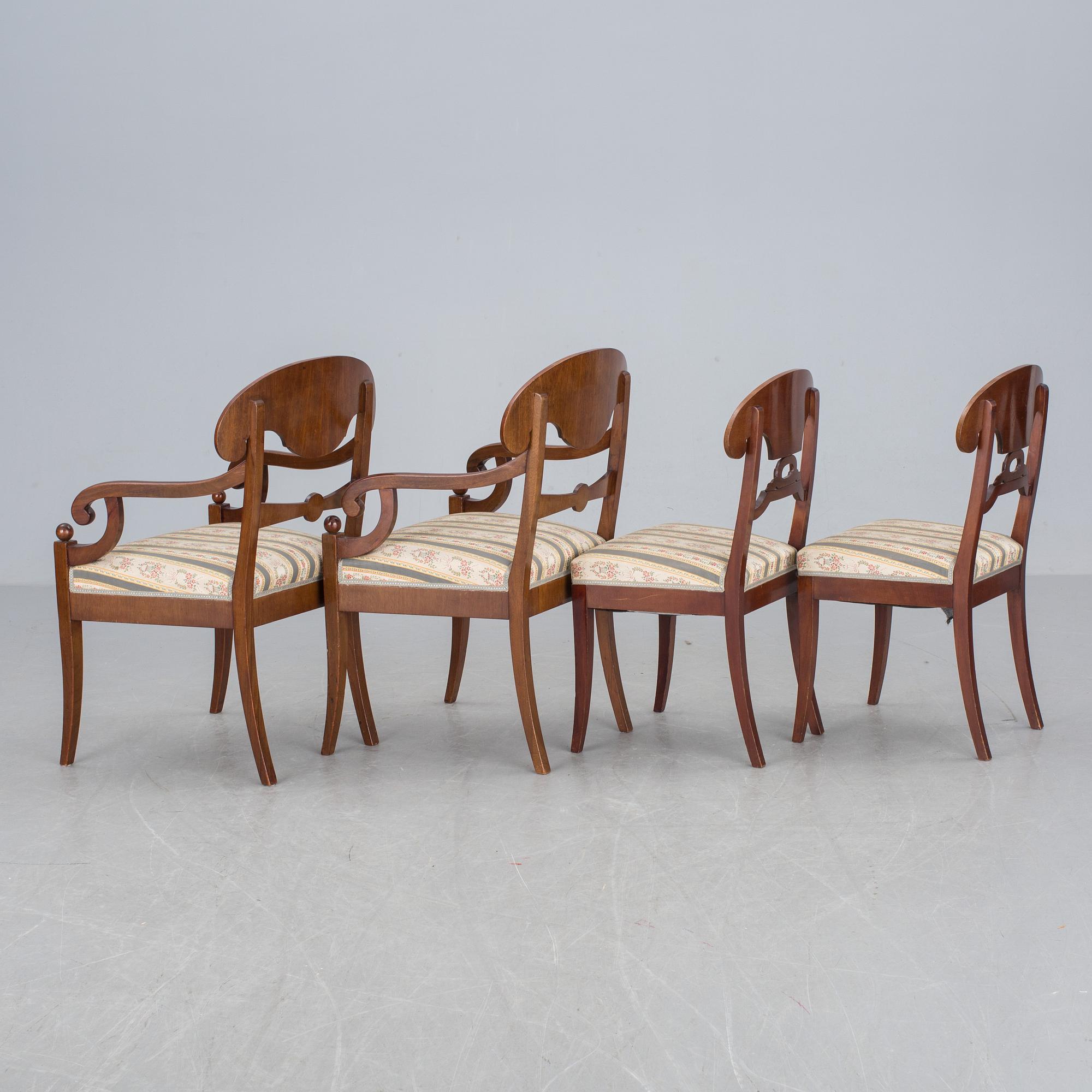 SALONGSMÖBEL, 6 delar, Karl Johan-stil, 1900-talets början.
