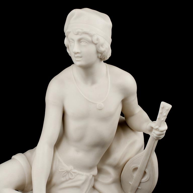 FIGURINER, 2 st, parian, Gustafsberg, 1900-talets första del.