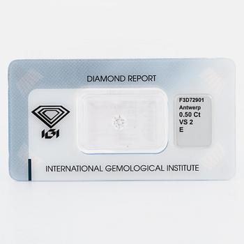 A diamond with certificate from IGI.