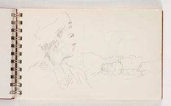 Lotte Laserstein, 10 små skissblock med teckningar.