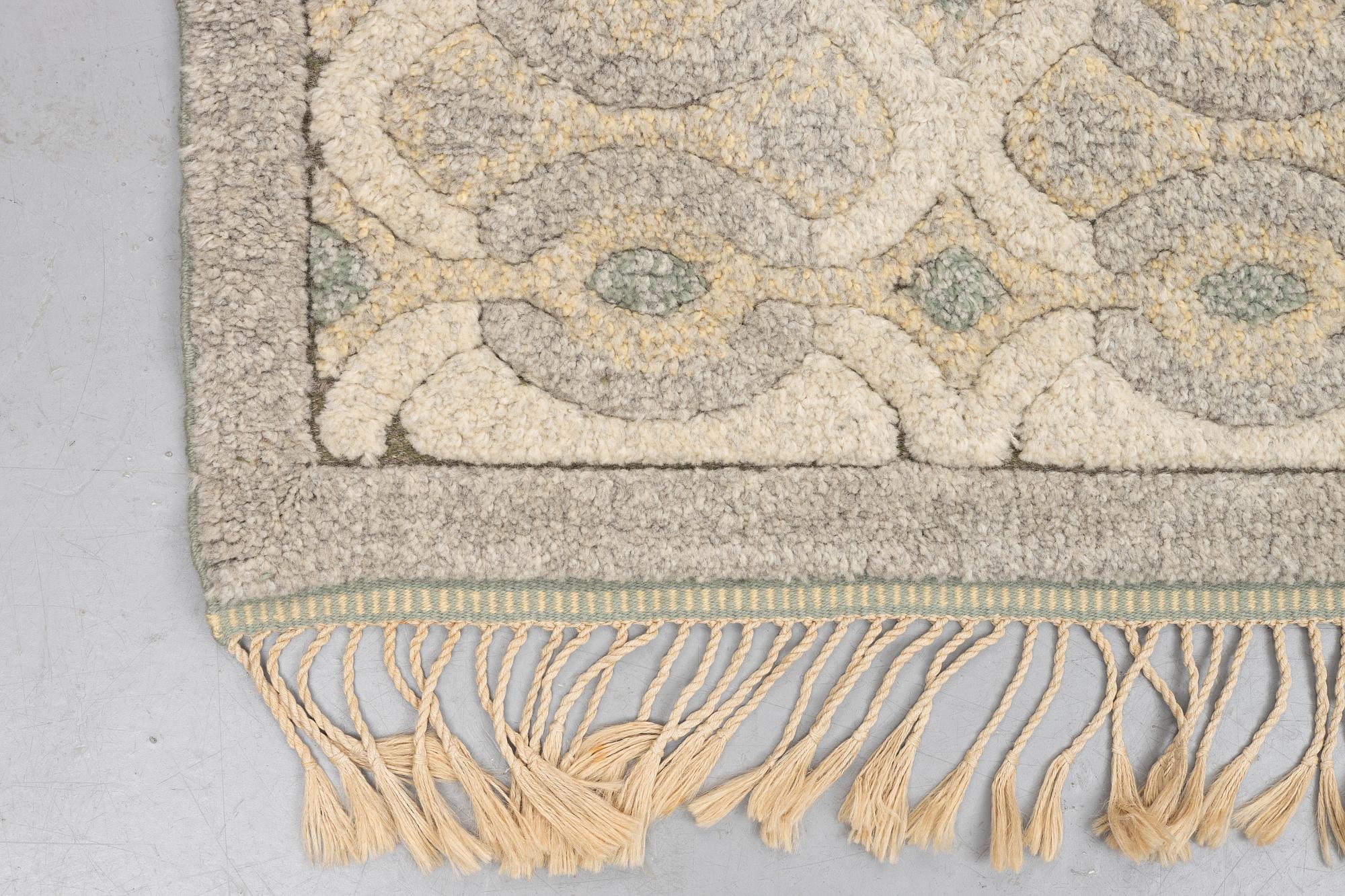Brita Grahn, a carpet, "Grå rundel", knotted pile in relief, ca 210 x 190 cm, signed Brita Grahn.