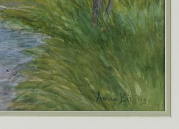 Anna Billing, watercolour, signed.