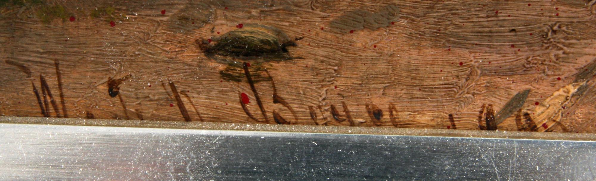 OKÄND KONSTNÄR, bär sign, olja på pannå. England.