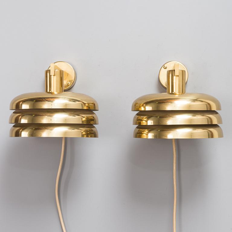 Hans-Agne Jakobsson, A pair of mid-20th-century 'V361' wall lights for AB Markaryd, Sweden.