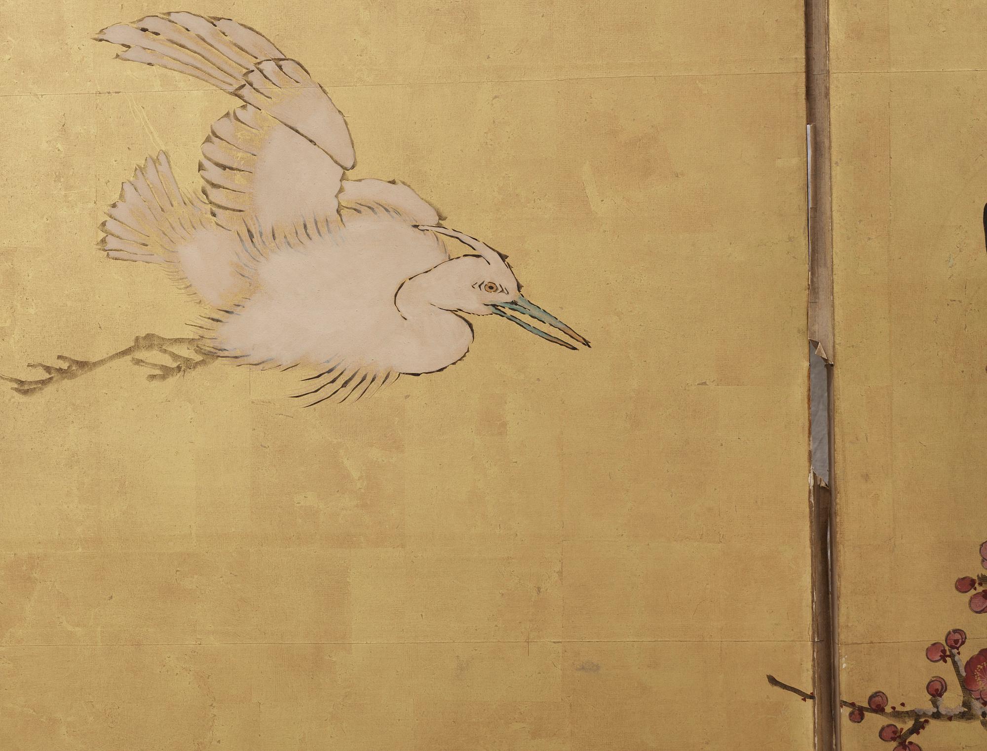 GOLVSKÄRM, 2 skärmar med tot 12 delar, Japan, 1800/1900-tal.