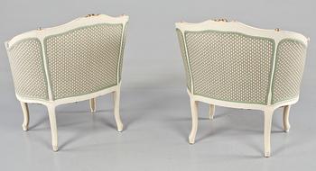BERGÈRER, ett par, rokokostil, omkring 1900-talets mitt.