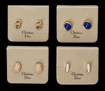 525. A set of 4 pairs of 1980s earrings by Christian Dior.