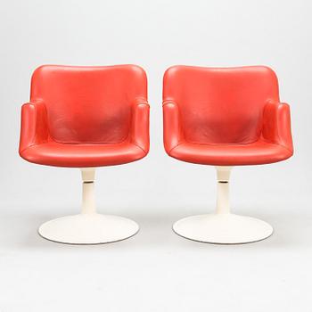 YRJÖ KUKKAPURO, a pair late 1960's '417P' armchairs for Haimi.