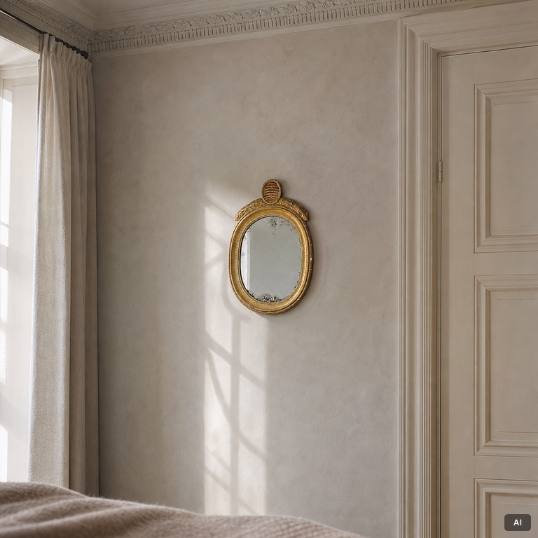 A Gustavian mirror, late 18th century.