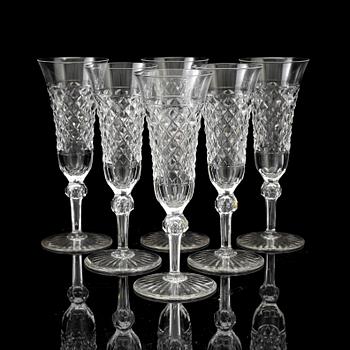 A set of six champagne glasses, first half of the 20th century.