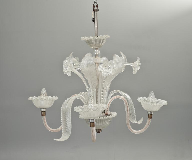 TAKLAMPA, "Venetiansk stil", Orrefors, 1900-talets andra hälft.