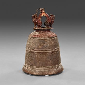 98. A Burmese bronze temple bell, 19th Century.