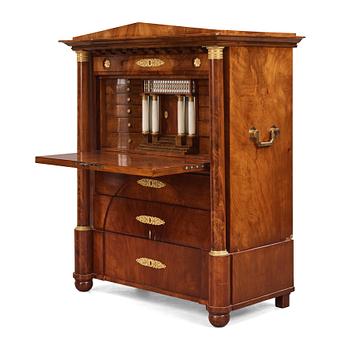 Lars Petter Forssblad's Masterpiece, A mahogany and ormolu-mounted secretaire, Stockholm 1832.