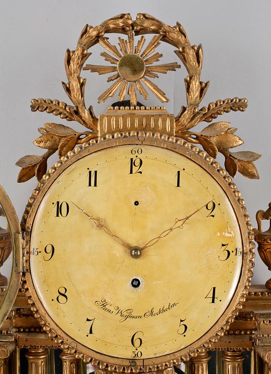 VÄGGPENDYL, gustaviansk, Hans Wessman, verksam 1787-1805 i Stockholm.