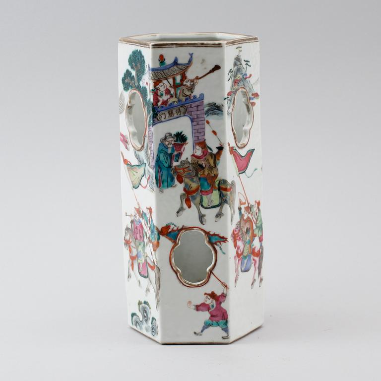 PERUKSTOCK, porslin, Kina, 1800-/1900-tal.