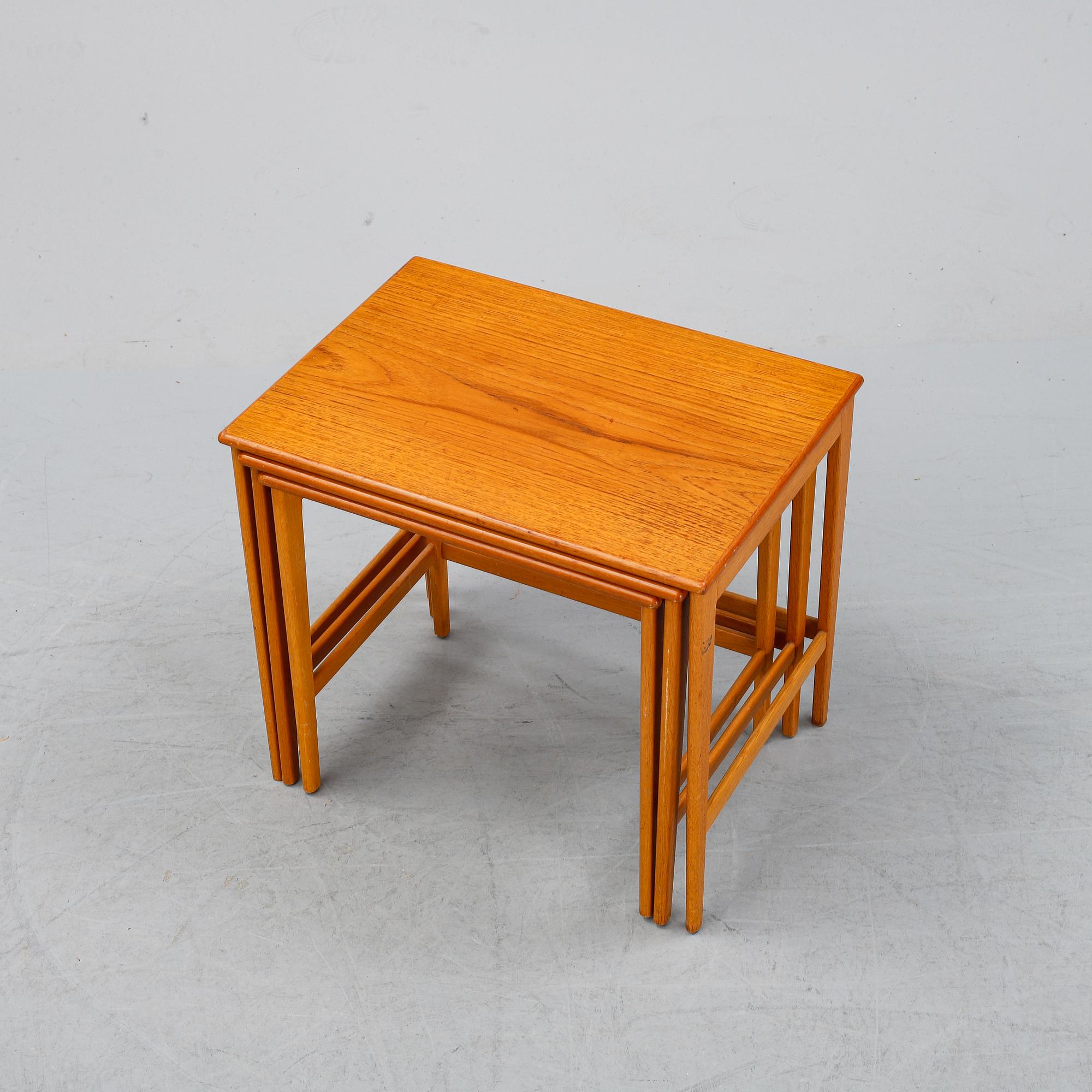 A 1950's teak nesting table.