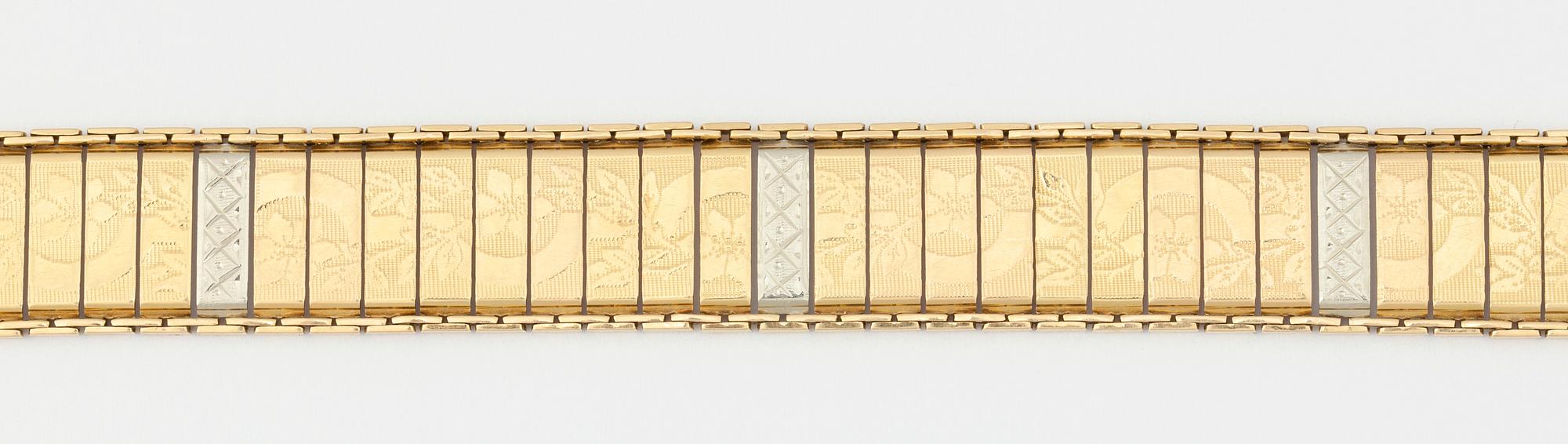 ARMBAND, guld 18k, svensk importstämpel. Vikt ca 15 gram.