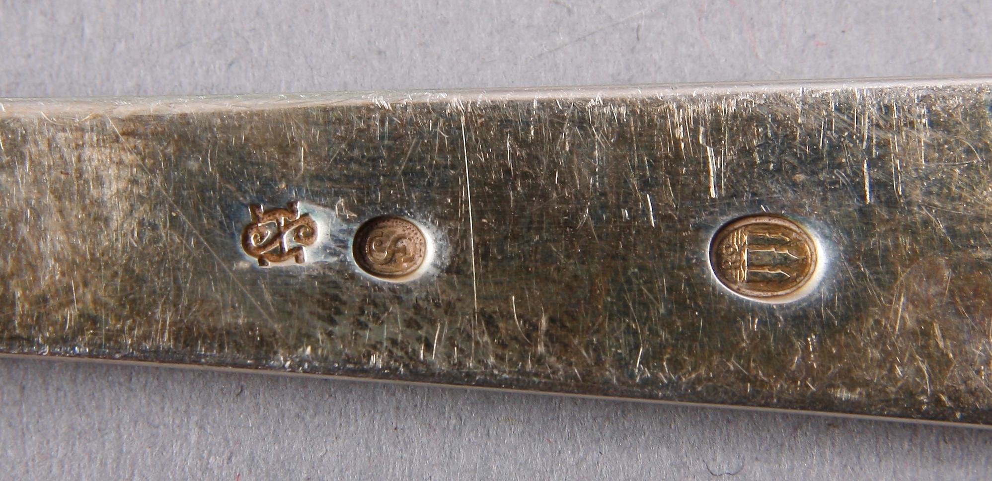 PARTI BESTICK, 15 st, silver, flertal mästare bla Gustaf Möllenborg, Sverige, Danmark 1800-1900-tal.