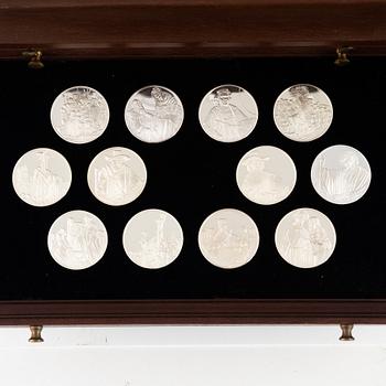 50 sterling silver medals, 'Rembrandt i silver', Franklin Mint AB.