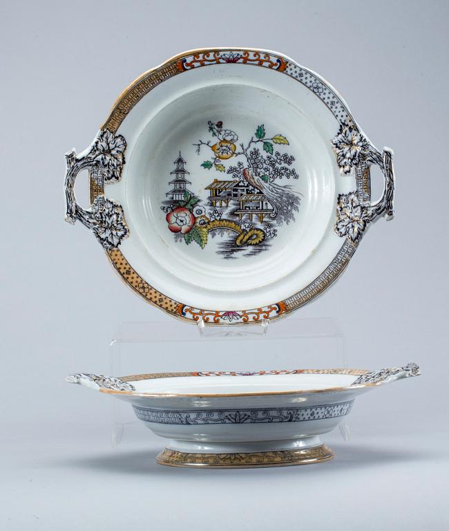 SERVISDELAR, "Japan", 49 delar, flintgods, Rörstrand, 1900-talets början.