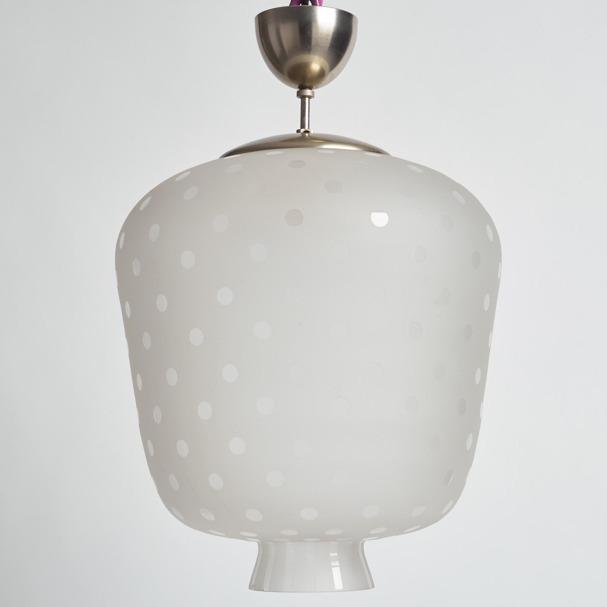 Flygsfors Glasbruk, ceiling lamp, a version of model '51334/513 P', 1940s/50s.