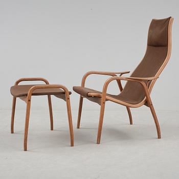 FÅTÖLJ samt FOTPALL, "Lamino", Yngve Ekström.