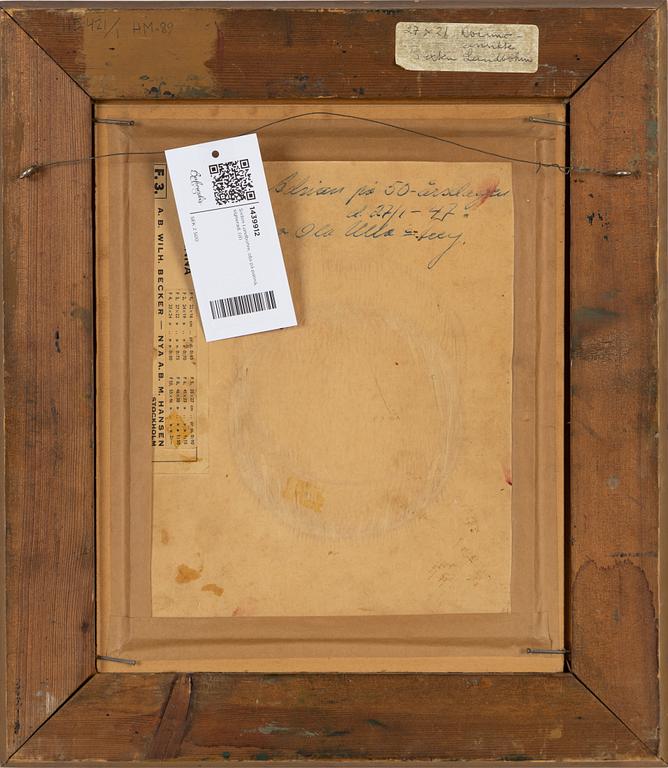 Sixten Lundbohm, olja på pannå, signerad.