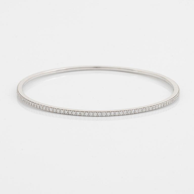 Brilliant cut diamond bangle.