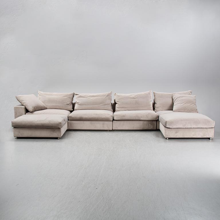 A six-piece modular sofa 'Groundpiece', Flexform, Italy.