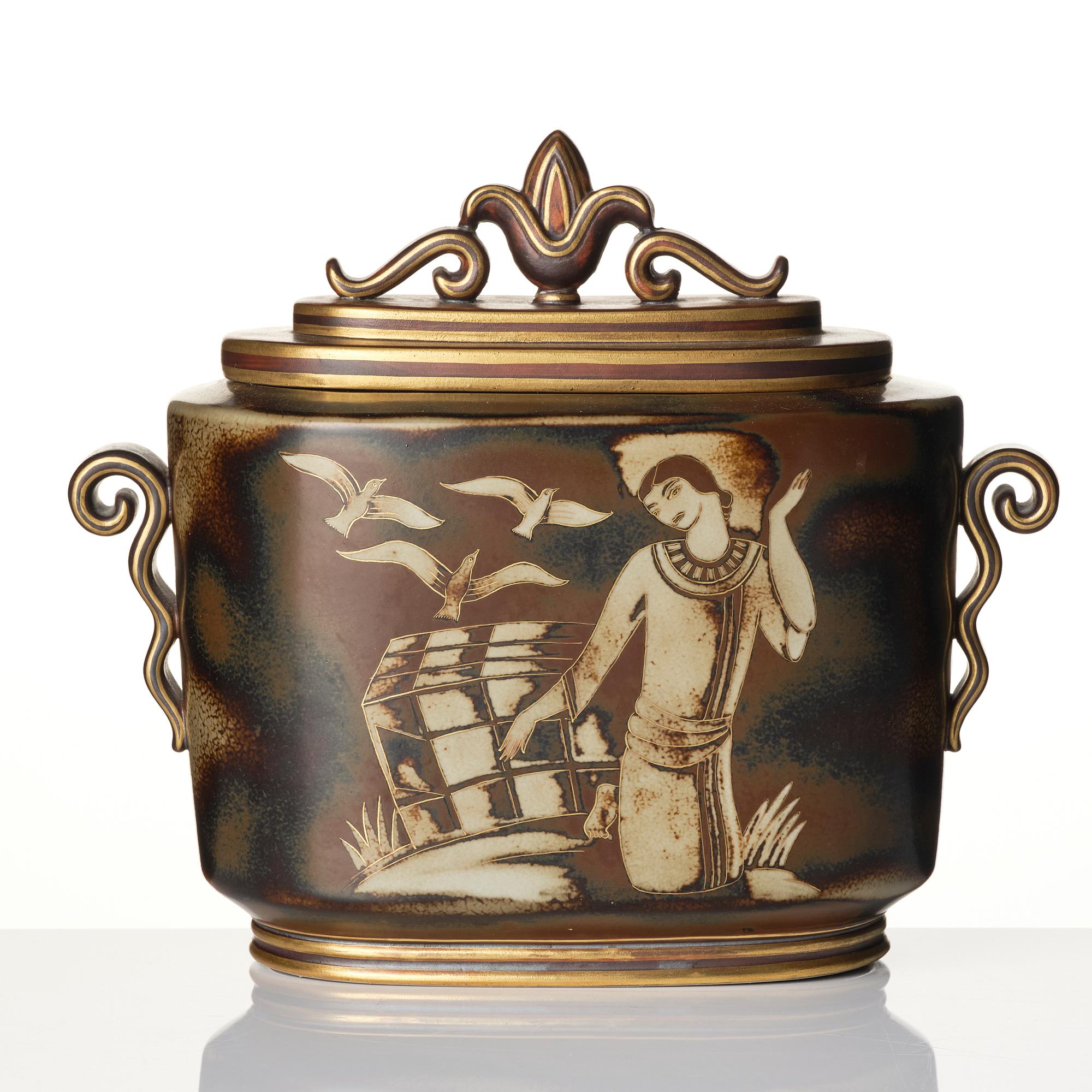 Gunnar Nylund, An urn, 'Flambé', ALP Lidköping mid-20th century.