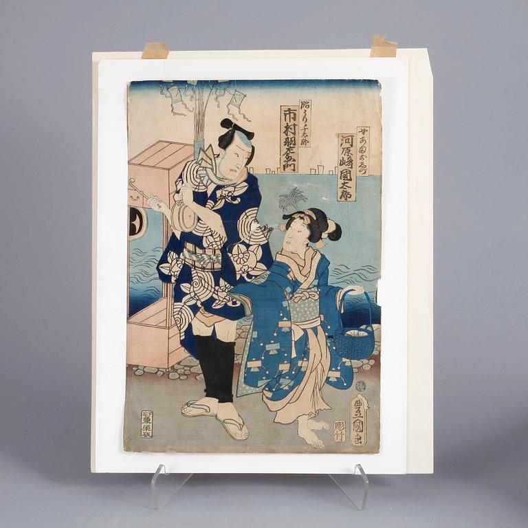 TRÄSNITT, Japan, möjligen Kunisada, 1800-tal.