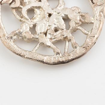 Lars Arby, a bracelet and two pendants, sterling silver, Gothenburg 1982, 1981 and 1978.