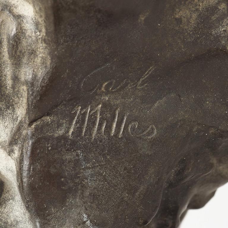 CARL MILLES, skulptur, mörkpatinerad brons, gjutarstämpel L. Rasmussen, Køpenhavn.
