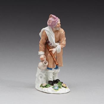 A Meissen 'Cris de St. Petersburg' figure of a Russian peasant, circa 1750.