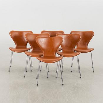 ARNE JACOBSEN, "Sjuan", chairs, 6 st.