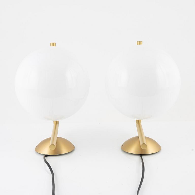 Michael Anastassiades, a pair of 'IC' brass wall lamps, Flos, Italy.