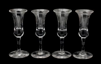 SNAPSGLAS, 4 st, glas, 1800-tal.