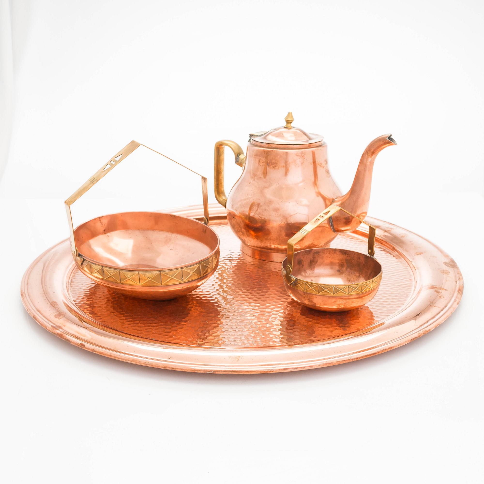 Serveringsset, 4 delar, tidigt 1900-tal.