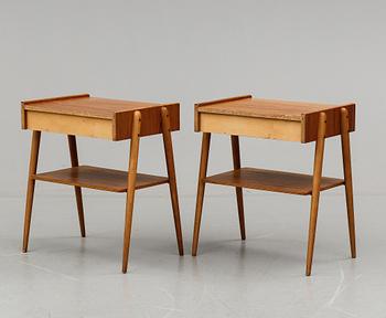 SÄNGBORD, ett par, AB Carlströms & CO Möbelfabrik, 1950/60-tal.