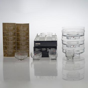 Timo Sarpaneva, 30-piece glass dessert ware,  'Ripple' for Iittala. Designed in 1963.