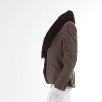 RALPH LAUREN, kavaj med löstagbar pälskrage, enligt etikett storlek 8.
