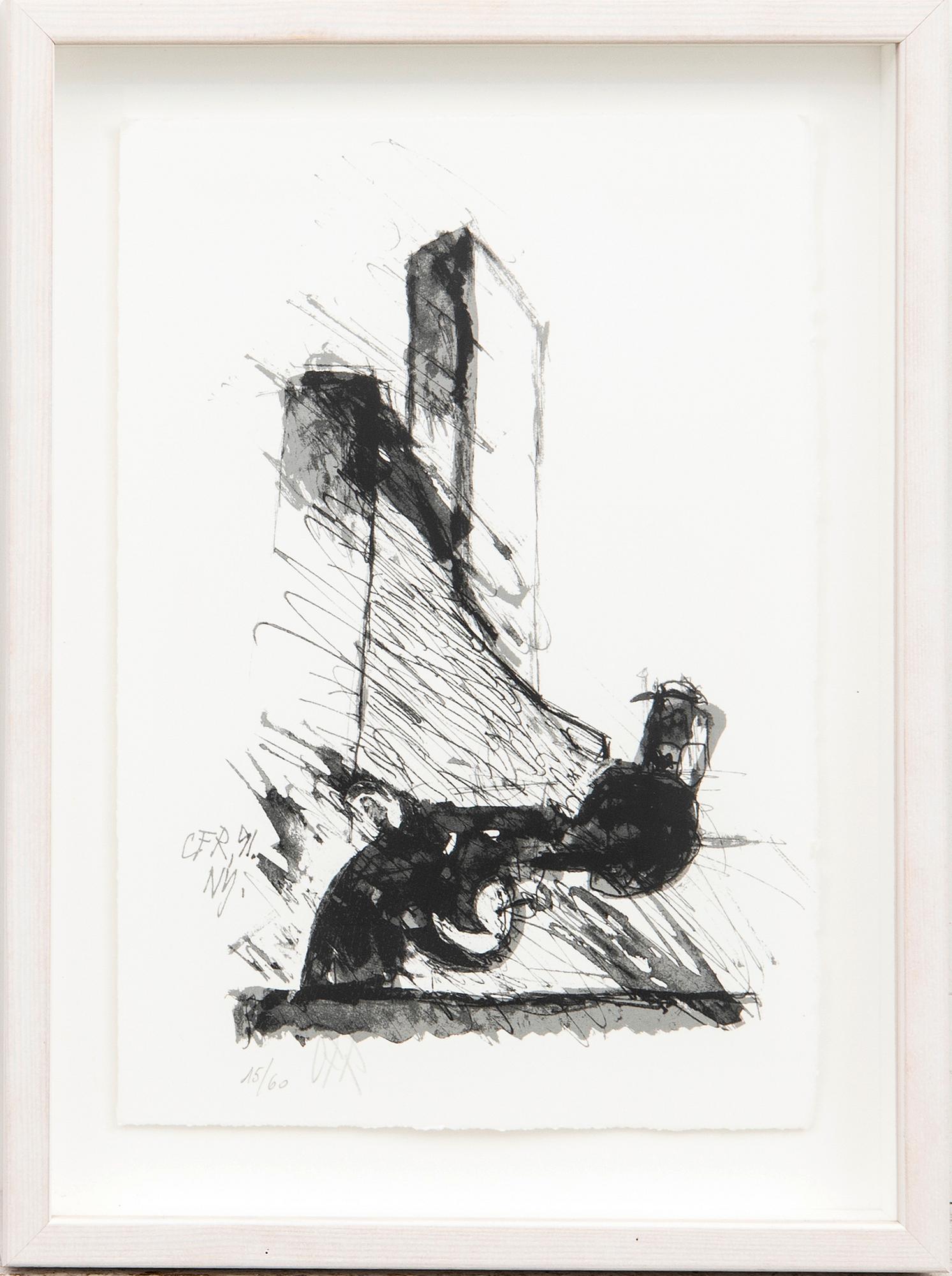 Carl-Fredrik Reuterswärd/ The Non-Violence Project Foundation, litografi, signerad, daterad -91 och numrerad 15/60.